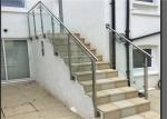 Side Mount Glass Balustrade Stainless Steel Handrails , Steel And Glass Stair