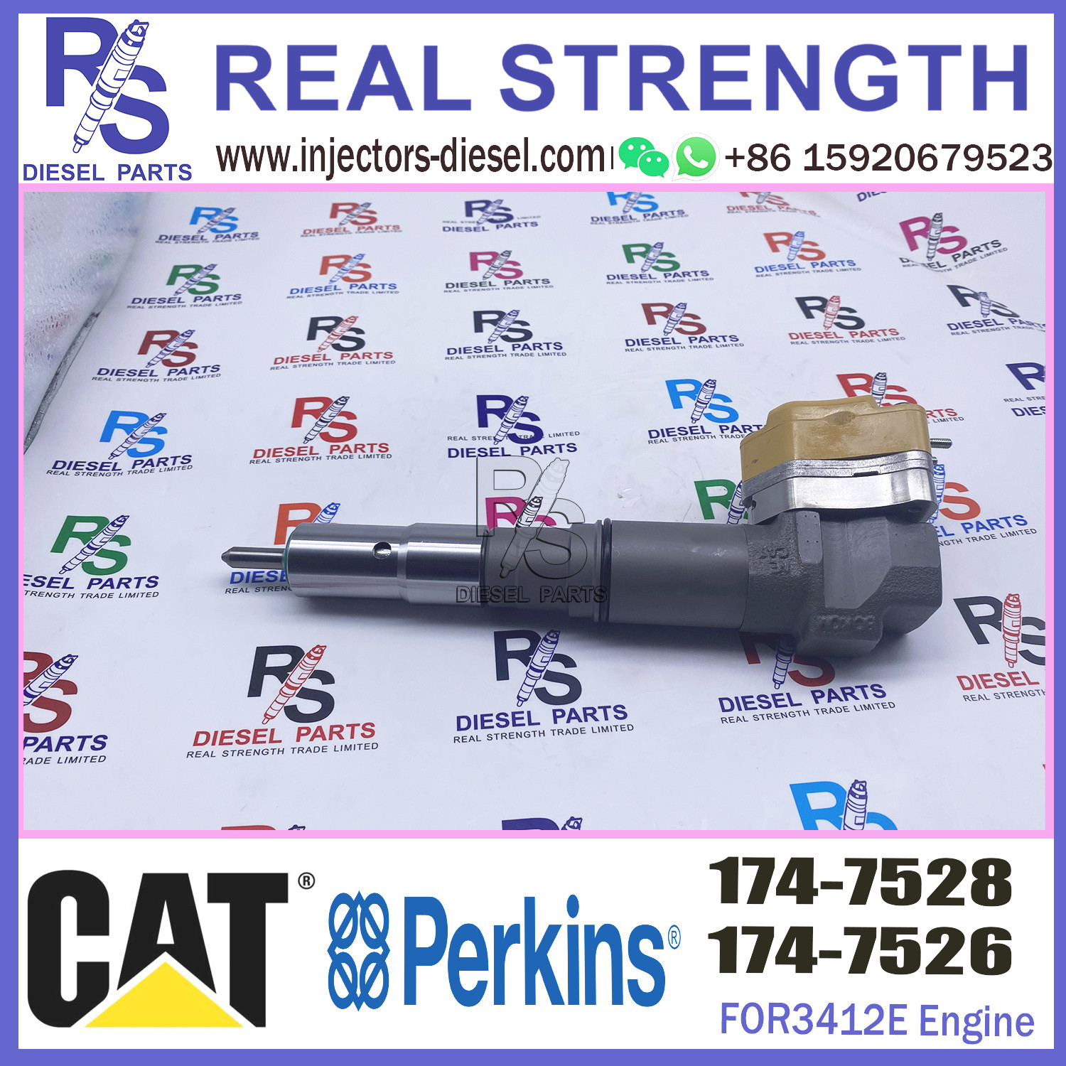 Diesel engine machinery engine parts fuel injector 1747528 174-7528 for 3412 excavator parts