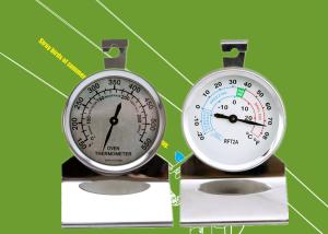 Quality 58mm Diameter Hanging Oven Thermometer Stainless Steel Glass Lens Inside wholesale