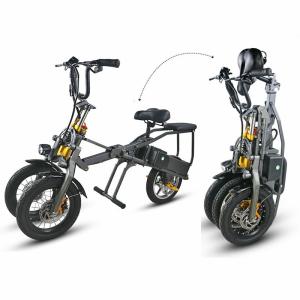 Quality 3 Wheel Foldable Electric Tricycle Bike High Speed Powerful 2 Pcs Battery 350W wholesale