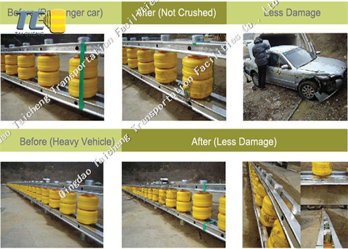 Curved Ramp Highway Roller Barrier Anti Rust Q235 Hot Dip Galvanizing Material