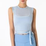STC Jacquard Nylon Sports Ladies Yoga Tops Soft Light Cycling Vest Blouse