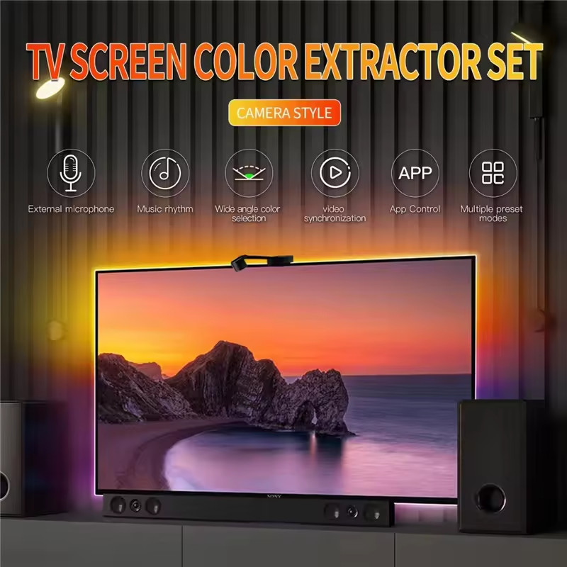 3.8m 12.5ft ROLL Alexa Google Home Ambient 55-65inches Assistant Sync Smart Wifi Immersion TV LED Backlights With Camera