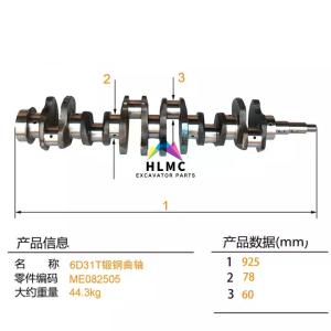 Quality Excavator Parts 6D31 SK200-2 SK200-3 ME082505 Crankshaft MITSUBISHI wholesale