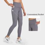 Athletic Ladies Pocket Yoga Pants High Waist Running Tights Breathable Elastic