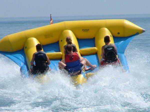 Commercial Grade Rental Towable Inflatables Water Game Flying Fish For Seashore