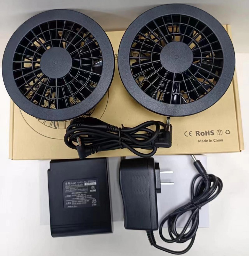 7.4V 6400mAh Battery Fan Set Jacket Cooling Fans KC PSE Including Charger