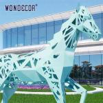 Large outdoor metal forging geometric animal hollow horse stainless steel