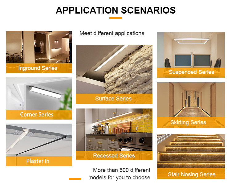 Indoor Decoration Lighting Customized Led Aluminum Profile Gypsum Drywall