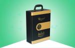 Upscale / Noble Paper Packaging Boxes , Wine Wooden Gift Box With Golden Velvet