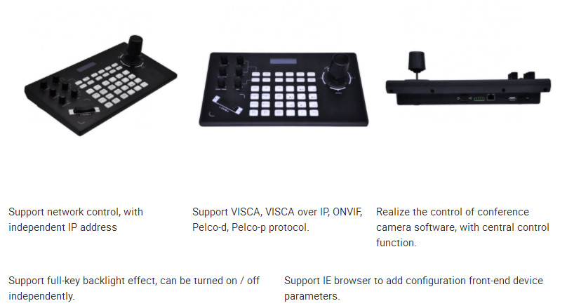 Joystick IP PTZ Keyboard for Church Pan Tilt Zoom Control Camera Lcd display with USB,RJ45, PoE
