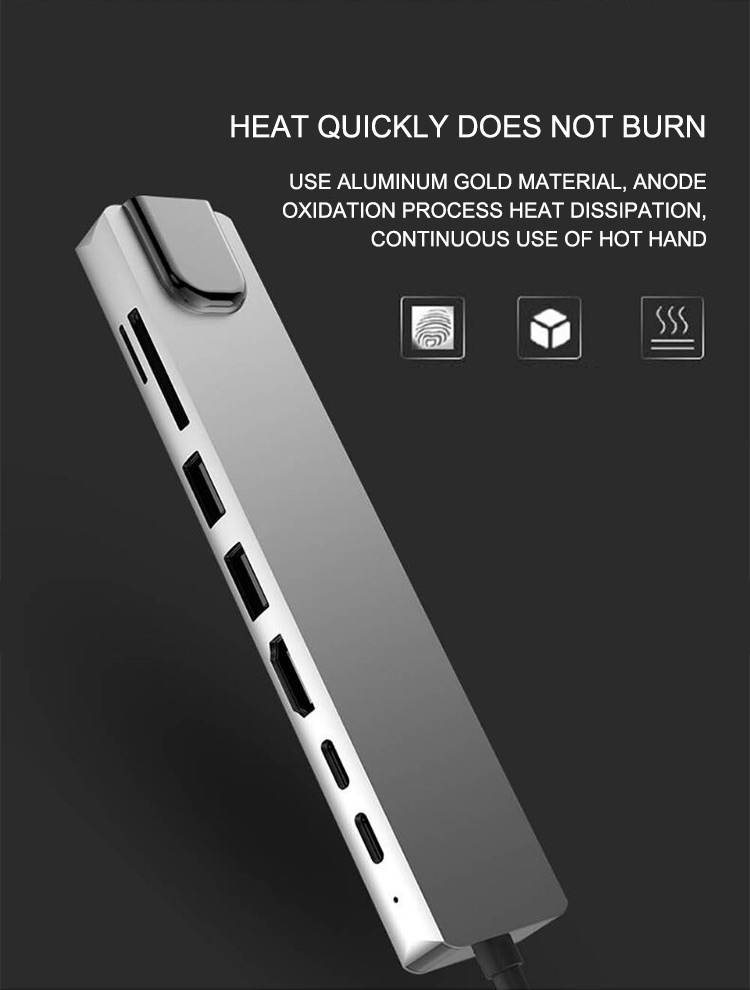 Type-C USB 3.1 Hub 8 In 1 For Mobile Devices And MacBook Laptop Sipu Docking Station