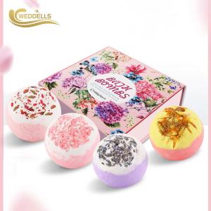 Quality 3.5 OZ Plant Dried Flowers Bath Bomb Gift Sets For Woman wholesale