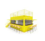 Galvanized Steel Square Tubes Steel Coffee Shop Container Modern 20ft Prefabrica