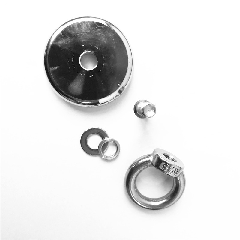 Strong Neodymium Magnet Fishing with Eyebolt Grade NdFeB Pulling Force ≤500LBS 226kg