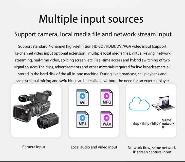 16G RAM TYSTVideo Video Recording and Broadcasting Machine for Campus TV Station Live Streaming