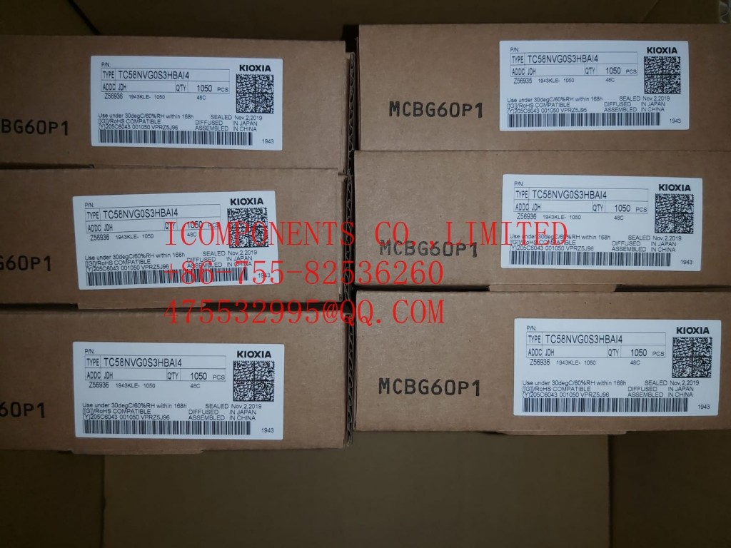 TC58NVG0S3HBAI4 TOSHIBA SLC NAND Flash Parallel 3.3V 1G-bit 128M x 8 63-Pin FBGA T/R