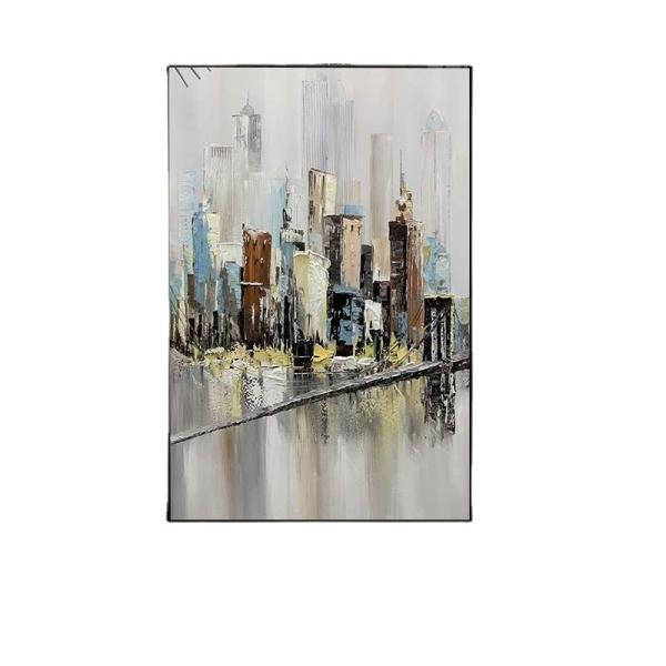 Hand Painted Colorful Knife Oil Painting on Canvas Living Room Decor Abstract
