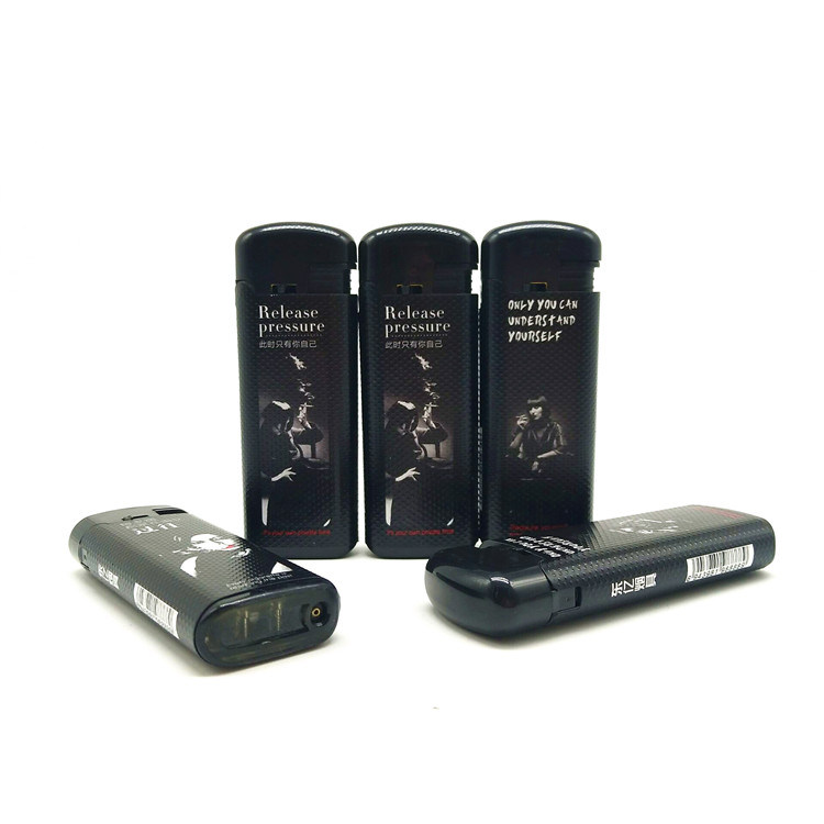 OEM Available Dy-F008 Flip Model Windproof Electronic as or ABS Material Lighter with Custom Sticker