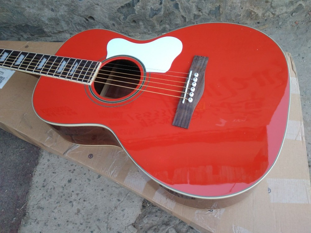 Customize guitar professional OOO28 solid maroon color guitar grand 6 string acoustic guitar