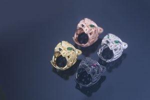 Quality Gold Plated Leopard Diamond Ring 925 Silver Jewelry OEM wholesale