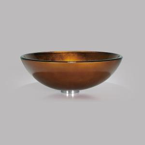 Quality 420mm Tempered Glass Sink Foil Gold Bathroom Countertop Wash Basins wholesale