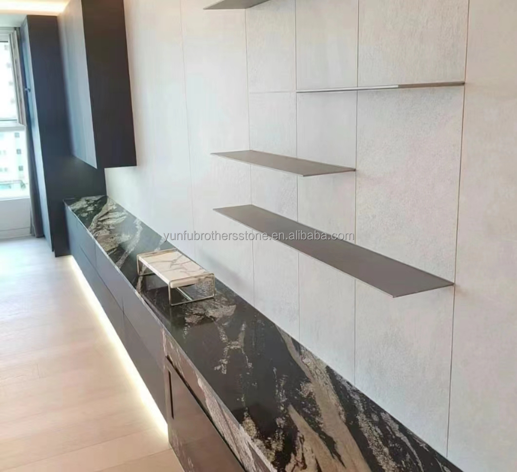 Chinese Granite Luxury Kitchen Countertop with Polished Black Gold Stone