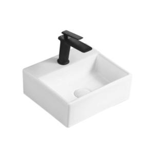 Quality Modern Square White Ceramic Bathroom Sink Countertop Mounted for Apartment wholesale