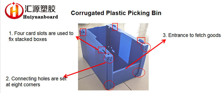 Durable Waterproof Stackable Correx Pick Bins For Warehouse