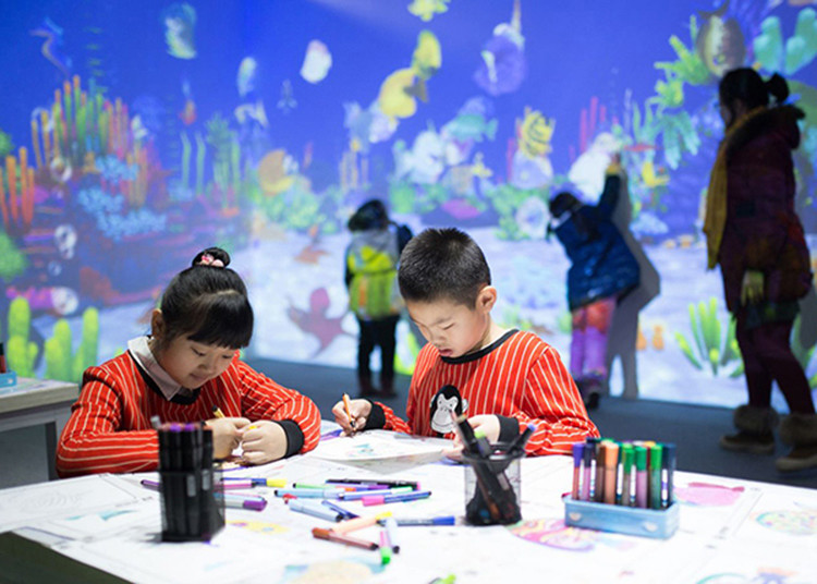 Magic Sea Interactive Projector Games Painting With Infrared Sensing Radar