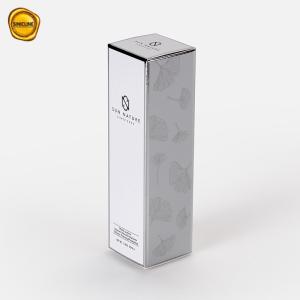 Quality Custom Lotion Paper Box For Lotion Beauty Care Products Silver Card Paper Box wholesale