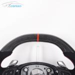 White Stitching Alcantar BMW Carbon Fiber Car Steering Wheel Leather Toray Twill