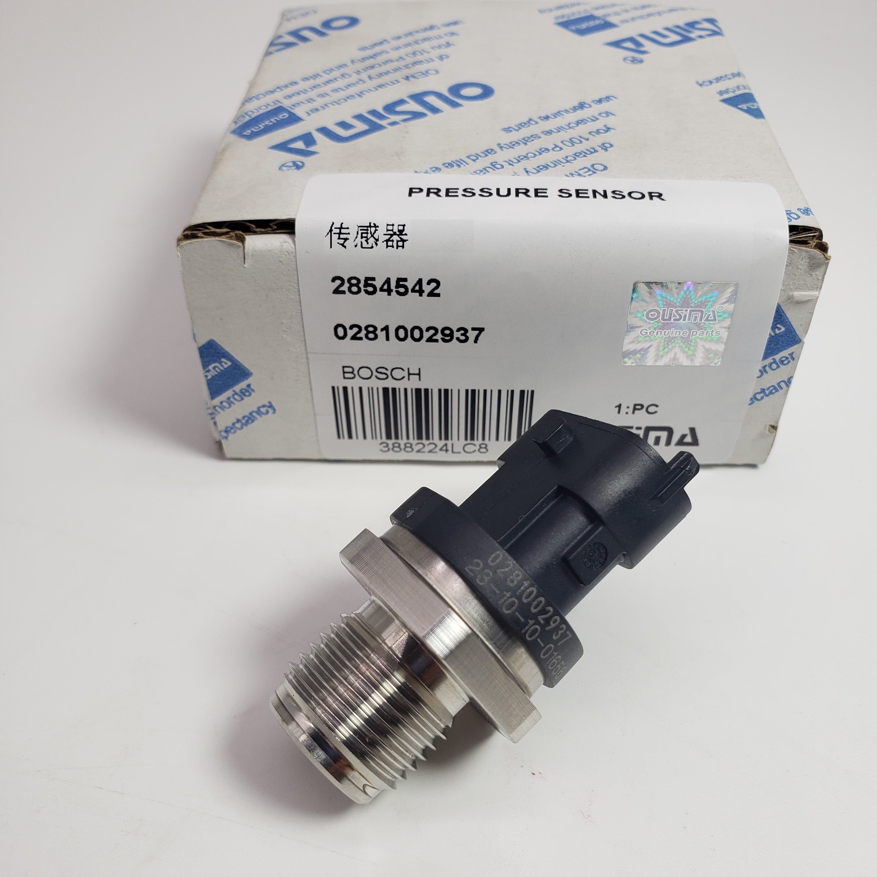 Fuel Rail Pressure Sensor 2854542 0281002937 For Bosch
