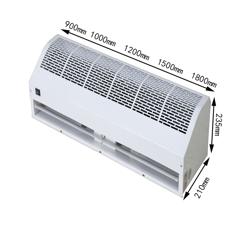 Green Air Ventilation Fan 900mm Air Curtain with 14Kg Weight and 2000m3/h Airflow