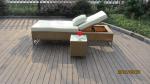 Foldable Rattan Sun Lounger , Outdoor Garden Cane Chaise Lounge Set