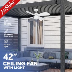 Quality 3 Color Led Light IP44 Outdoor Waterproof Ceiling Fan With 4 MDF Blades wholesale