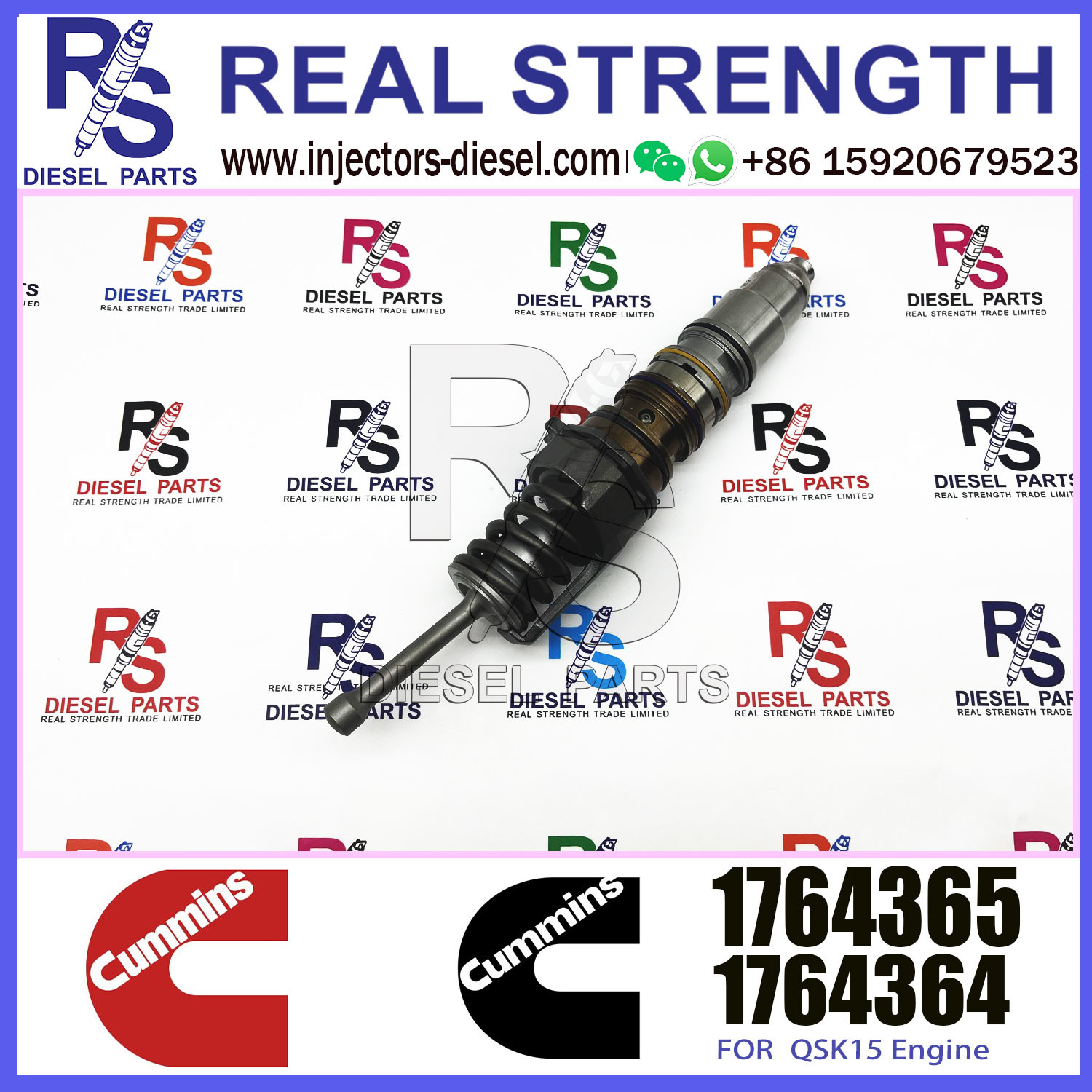 1764365 Genuine Diesel QSX15 Engine Common Rail Fuel Injector 1521978 570016 4954646 4076963 For Scania