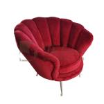 SGS Shell Shaped Turquoise Blue Velvet Dining Chairs With Gold Legs