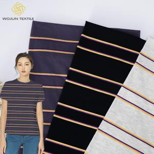 Quality Pure Cotton And Skin-Friendly Healthy Breathable Striped Knit Fabric For T-Shirt wholesale