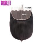 Pre Plucked 13x6 Virgin Human Hair , Transparent Lace Frontal With Baby Hair