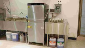 Quality OEM Hood Type Dishwasher Freestanding Conveyor Restaurant Dishwashing Equipment wholesale