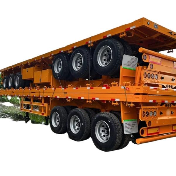 3 4 Axle 40ft 50 Ton Flatbed Container Semi Trailer Transport Semi Trailer For
