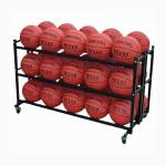 3 Tier Basketball Metal Display Steel Double 3 Tier Basketball Storage Metal