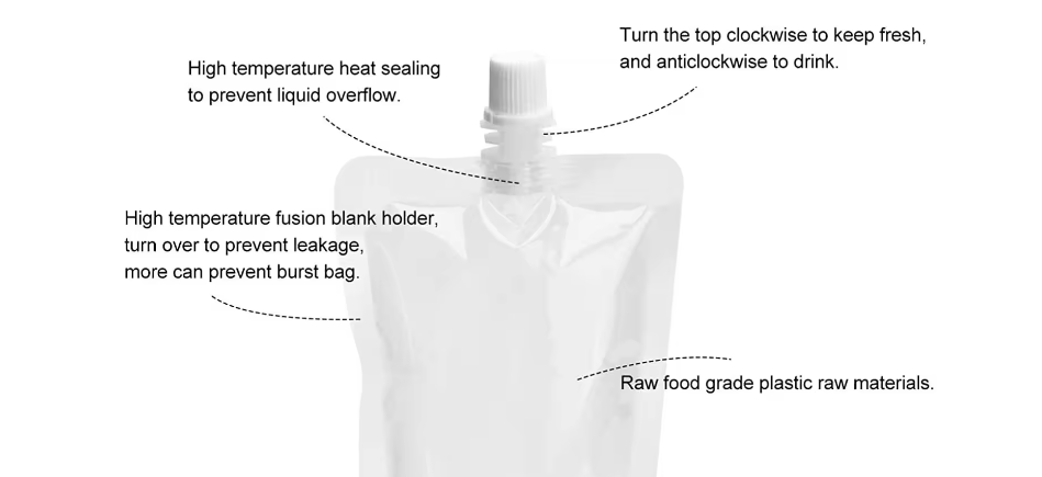 Reusable High Quality Food Handle Pouch Retort Bag Aluminum Foil Juice Liquid Stand Up Pouch