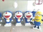 Blue Color Cartoon Character Statues Fiberglass Cute Doraemon Sculpture