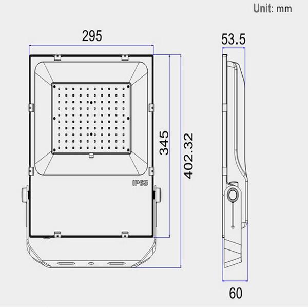 5 Years Warranty Wall Mounted 100 Watt LED Outdoor Flood Light 120Lm/W