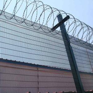 China TLSW Square Post 358 Wire Mesh Fence Panel PVC Coated on sale