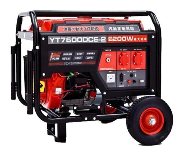 27A Rated Current 6kw Small Mobile Gasoline Generator for Home 220V Fuel 90