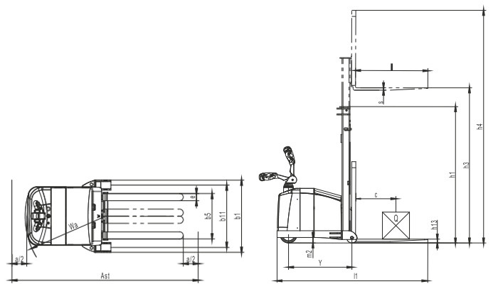Counterbalanced Pallet Stacker Forklift With AC Drive System Legless Design