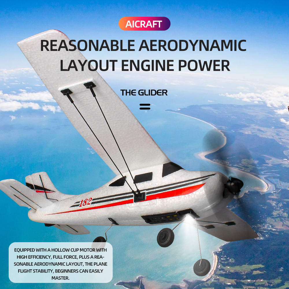 2.4g 2ch Outdoor Sport RC Flying Toys Electric Airplane Toys Remote Control Glider Plane for Children's Entertainment